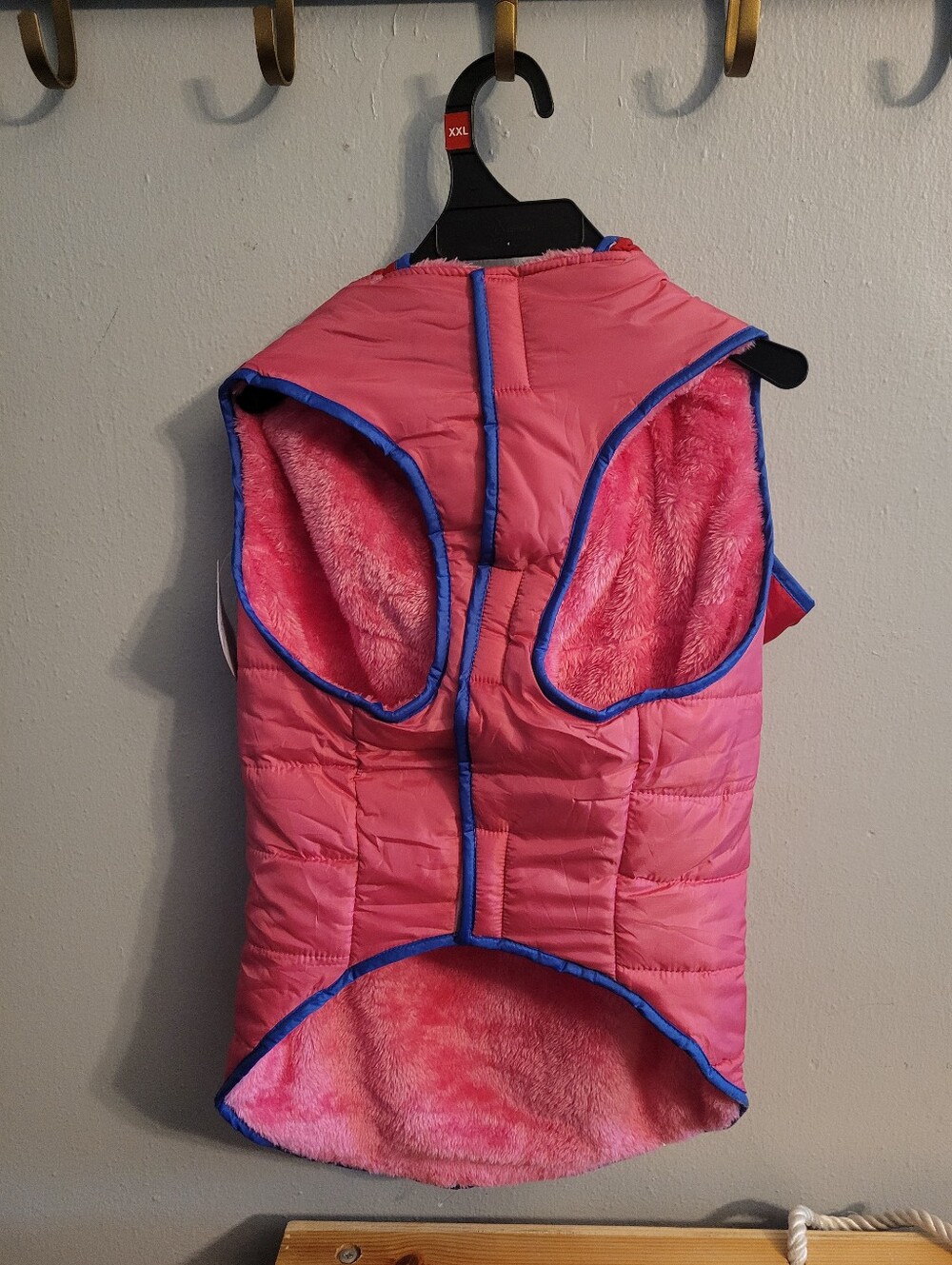 Pink Dog Puffer Vest with Plush Lining